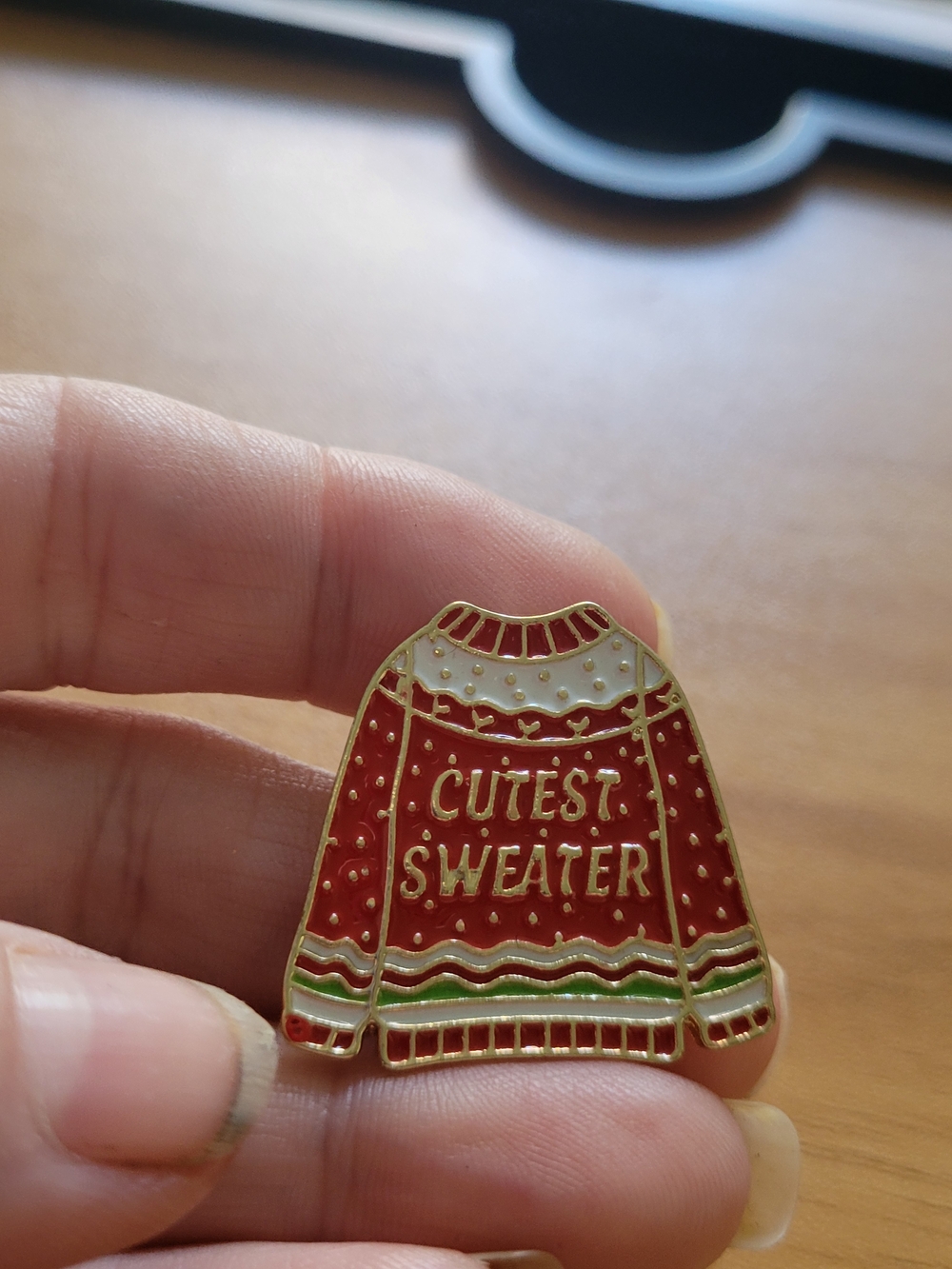 🍁NEW🍁Red "Cutest Sweater" Women's Sweater Pin